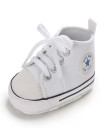First Walker Canvas shoes crib Baby High Top Ankle shoes Boy and Girl White